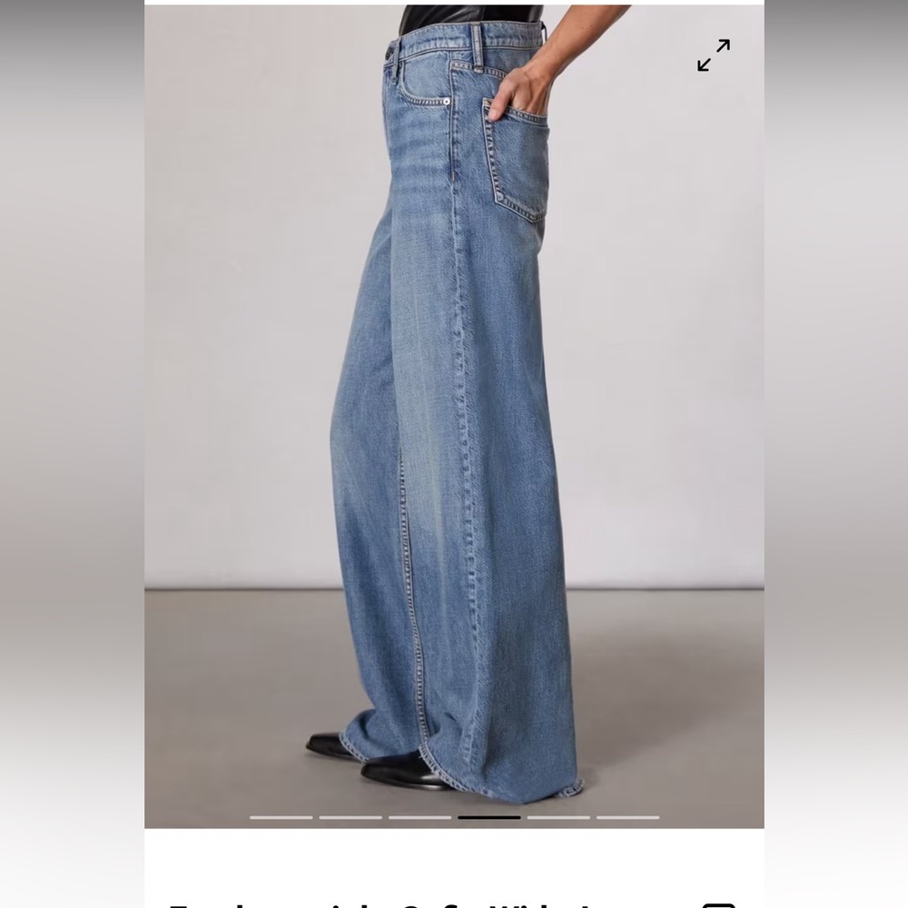 Rag & Bone - Featherweight Sophie High-Rise Full Length Ultra Wide Jeans - Picture 13 of 14